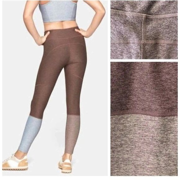 Outdoor Voices Dipped Warm Up Leggings Colorblock Acorn Brown Size S - Picture 4 of 10